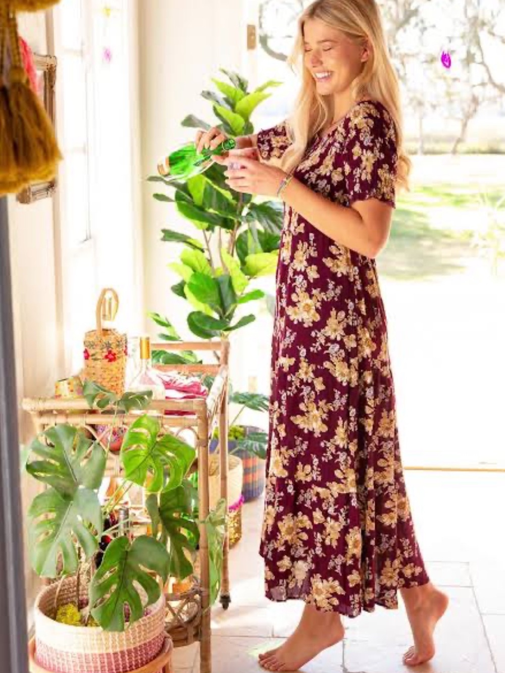 NATURAL LIFE Berkley Maxi Dress Sz M